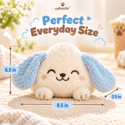 ushachi™ Milo the Cloud Pup Plush Squeaky Dog Toy – Soft Stuffed Puppy Toy with Crinkle Ears for Small & Medium Dogs