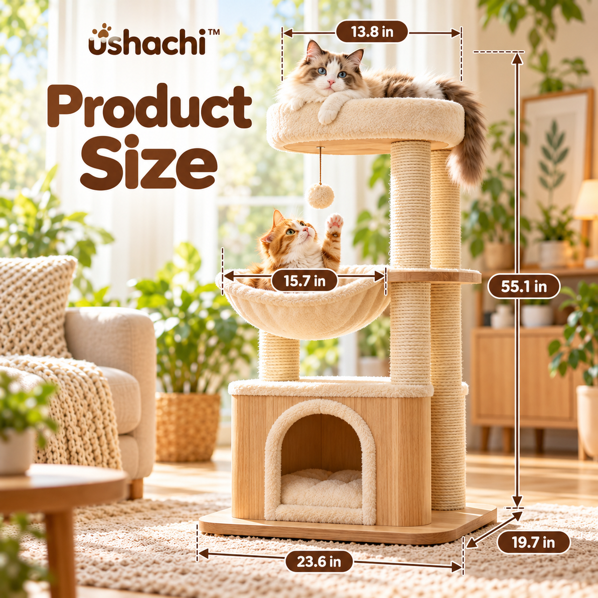 ushachi™ Moon Orbit Cat Ball Track Toy – Interactive Two-Level Rolling Ball Chase Toy for Indoor Cats