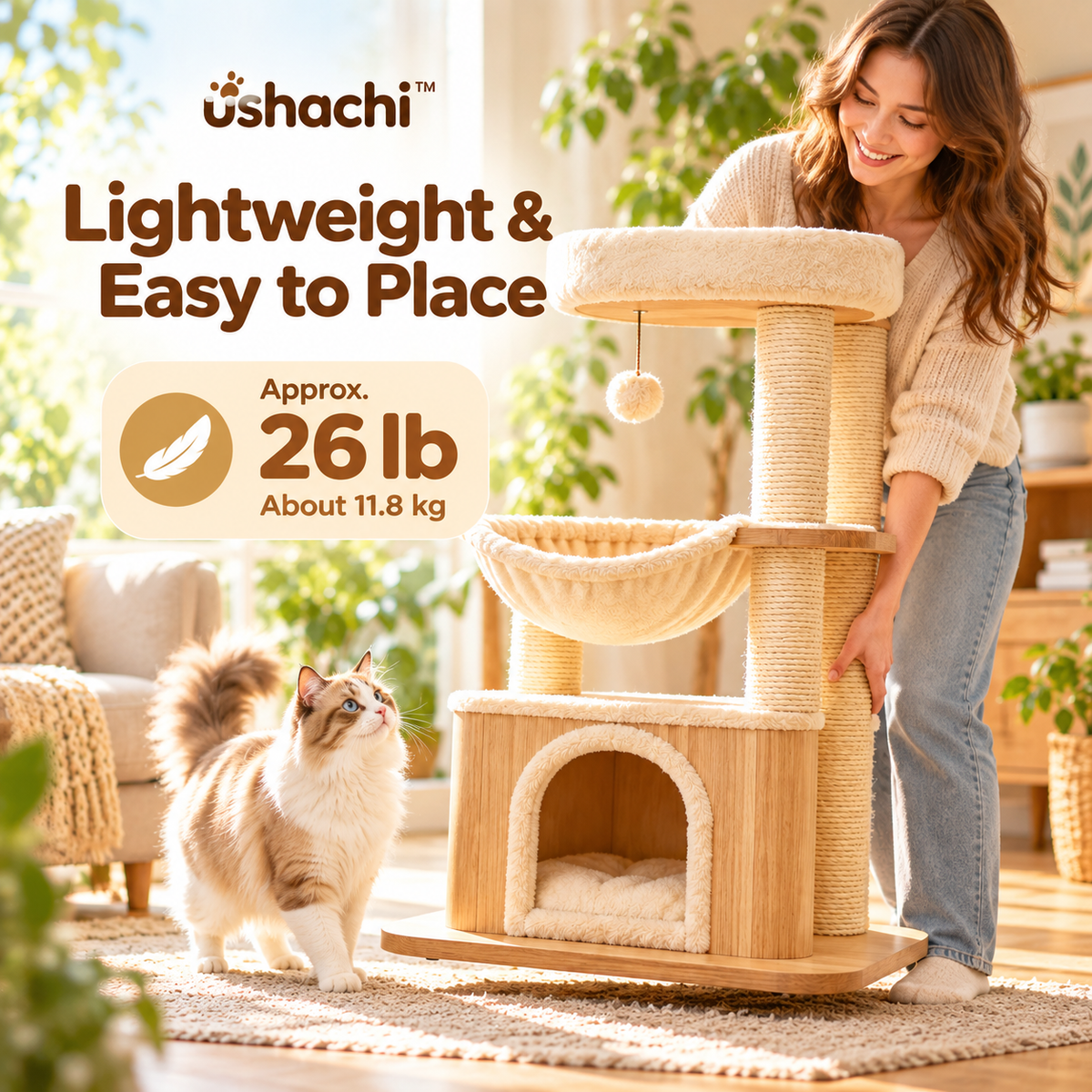 ushachi™ Moon Orbit Cat Ball Track Toy – Interactive Two-Level Rolling Ball Chase Toy for Indoor Cats