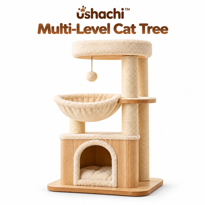 ushachi™ Moon Orbit Cat Ball Track Toy – Interactive Two-Level Rolling Ball Chase Toy for Indoor Cats