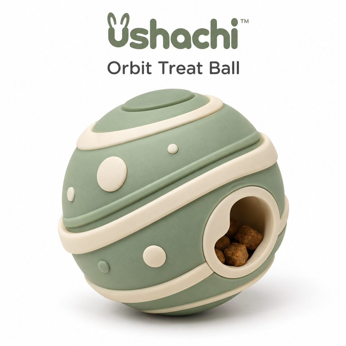 ushachi™ Orbit Treat-Dispensing Dog Ball – Interactive Rolling Puzzle Toy with Adjustable Snack Opening