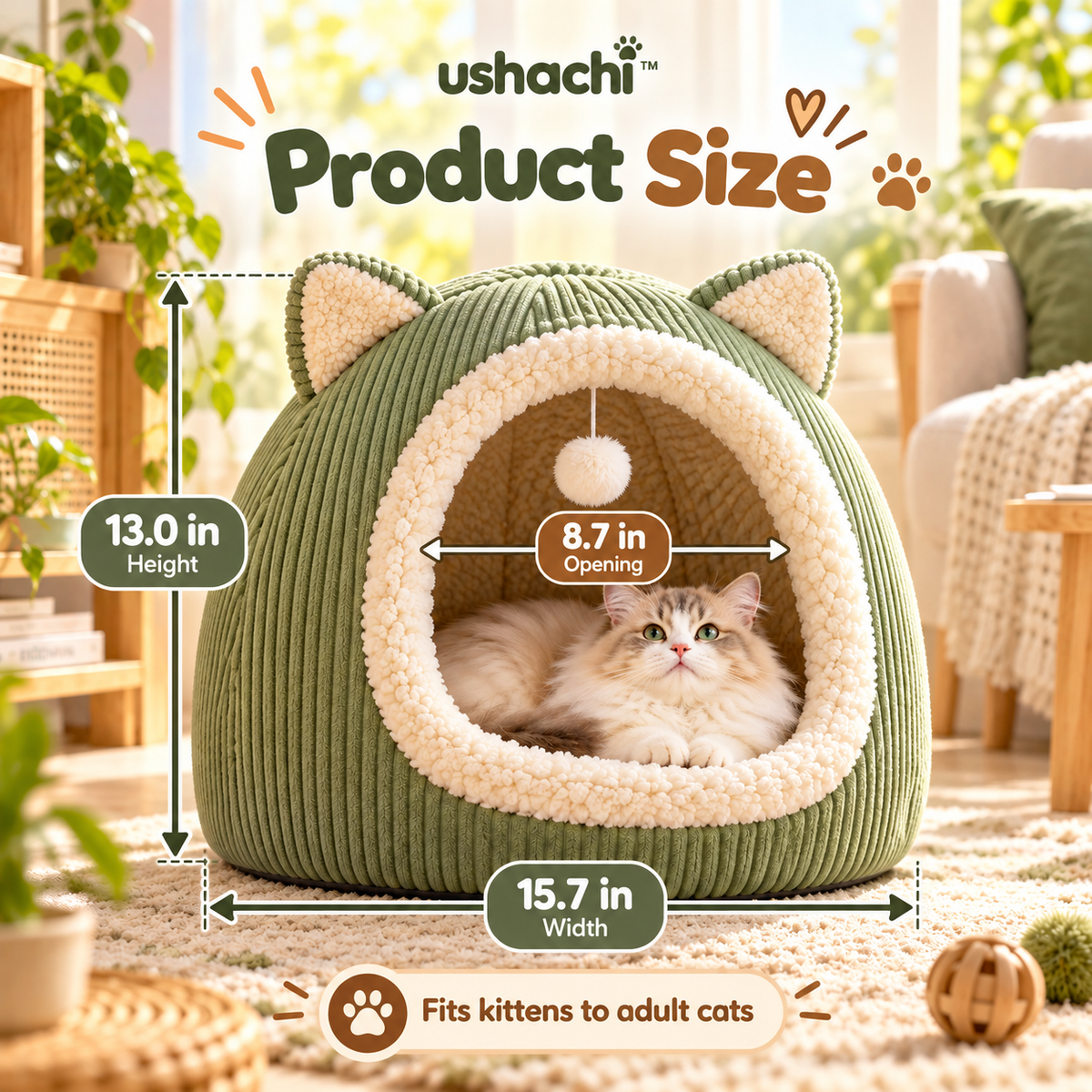 ushachi™ Flutter & Chase Butterfly Cat Teaser Wand – Interactive Feather Wand Toy with Interchangeable Attachments