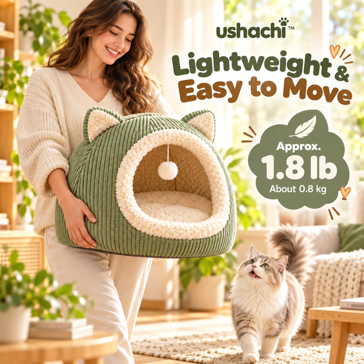 ushachi™ Flutter & Chase Butterfly Cat Teaser Wand – Interactive Feather Wand Toy with Interchangeable Attachments